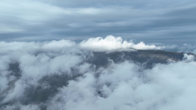 蒙山景区 平邑县寿星 穿云航拍蒙山素材