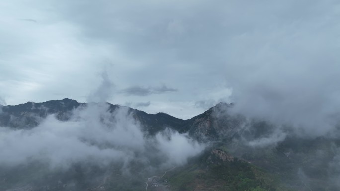 蒙山景区 平邑县寿星 穿云航拍蒙山素材