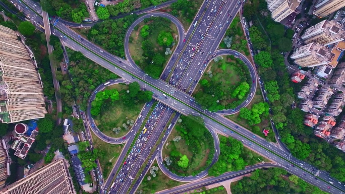 一线城市道路交通立交桥车流拥堵 (4)