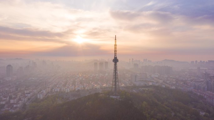 威海奈古山电视塔日落延时