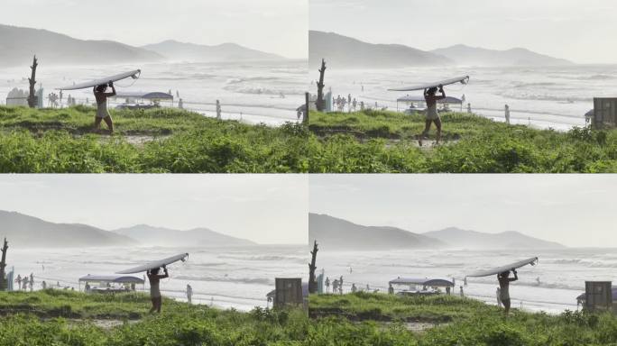 冲浪海浪台风海雾视频
