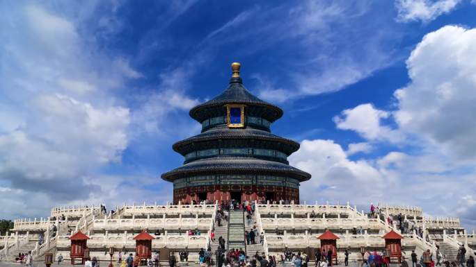 北京天坛公园祈年殿古建筑延时摄影