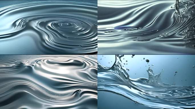 水 流动 液体 蓝色 波纹水的艺术B