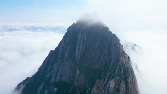 安徽黄山云海航拍延时自然风景视频素材