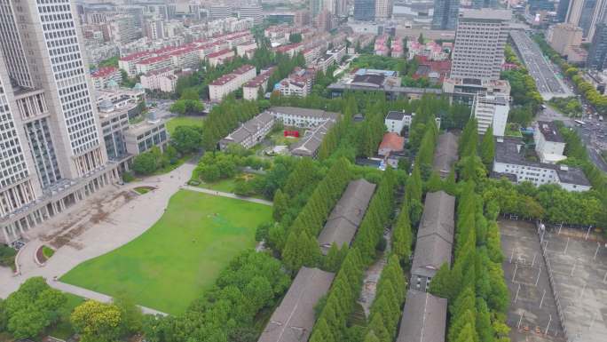 上海市复旦大学邯郸校区航拍校园风景风光素