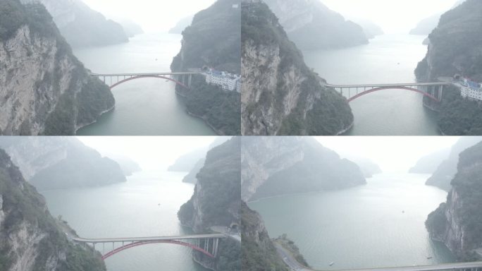 湖北宜昌长江三峡库区4K航拍log素材
