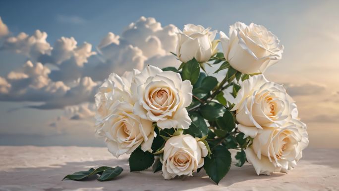 唯美写实cg白玫瑰