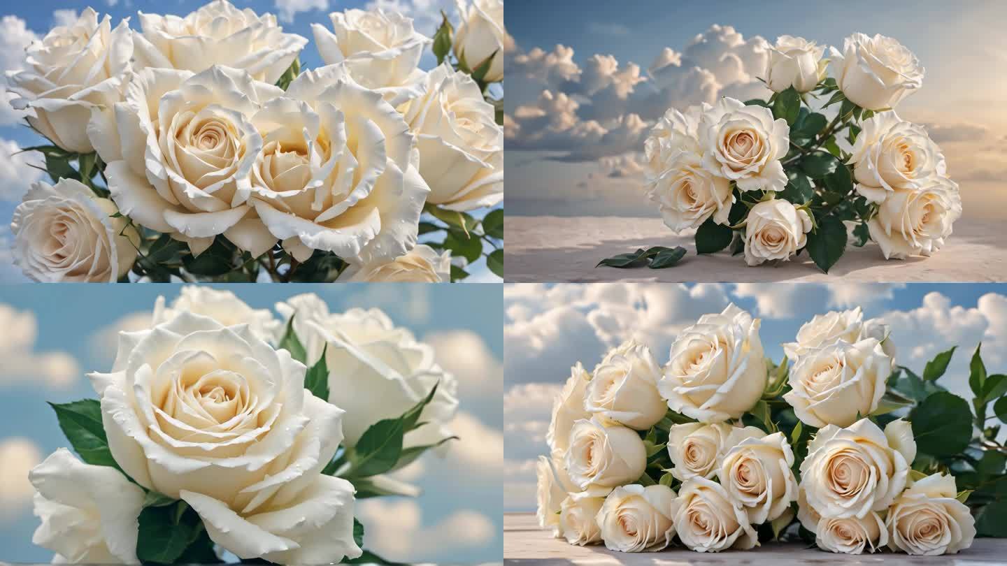 唯美写实cg白玫瑰