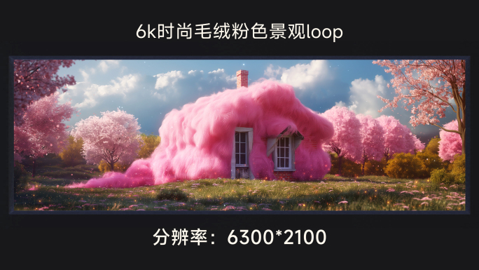 6k时尚毛绒粉色景观loop