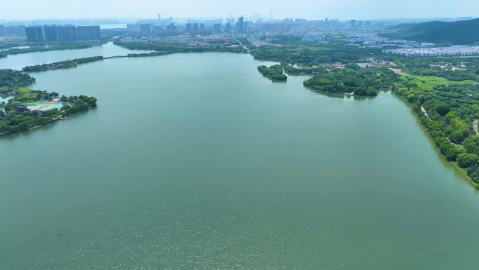 江苏苏州石湖滨湖旅游景区湖泊大自然唯美风