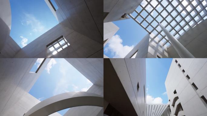 现代意境建筑艺术光影 4K建筑光影变化