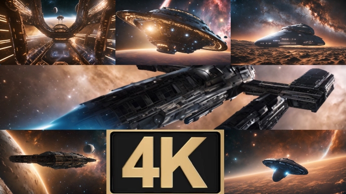 科幻宇宙飞船外太空探索4K