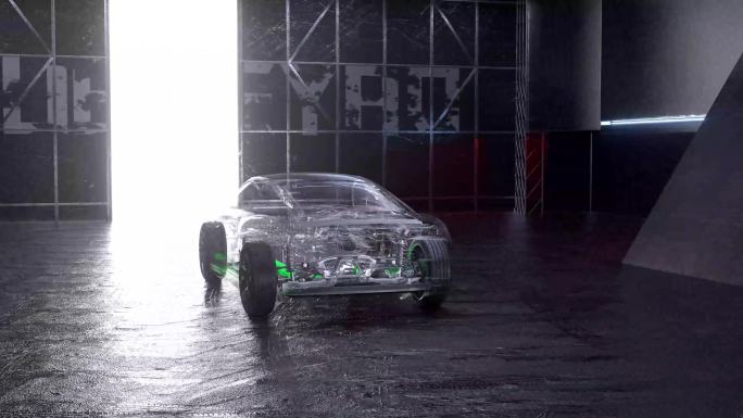 4K超高清新能源汽车高速行驶动画