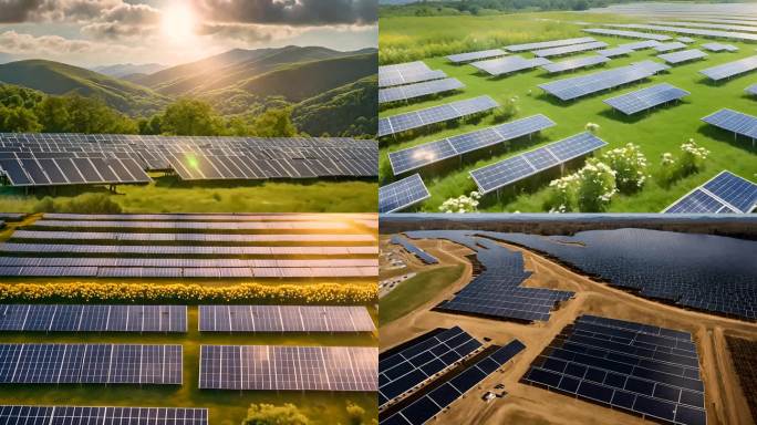 光伏太阳能板清洁能源新能源发电素材