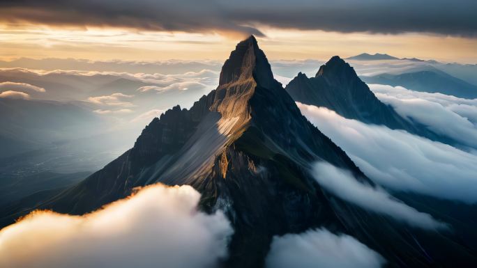 山仙境云雾山峰山脉意境风景动画