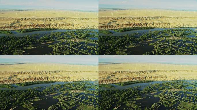 直升机航拍新疆布尔津托库木特湿地