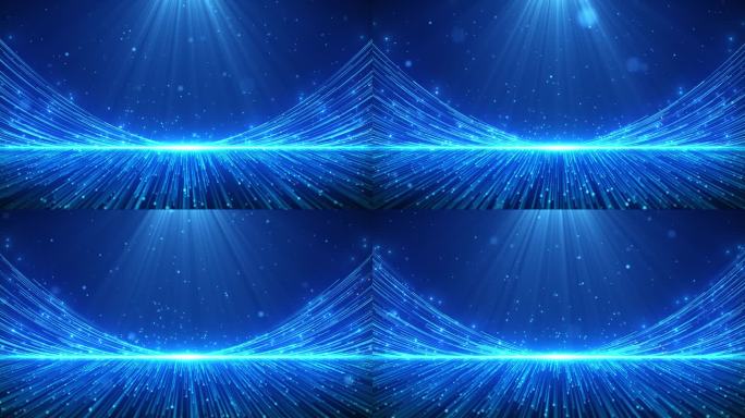 蓝色科技光线粒子背景循环