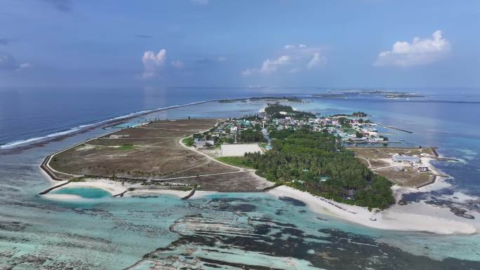 马尔代夫居民岛航拍