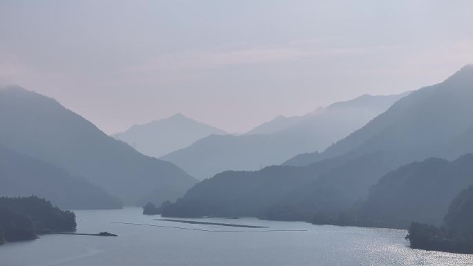 4K-Log-航拍杭州千岛湖水墨山水