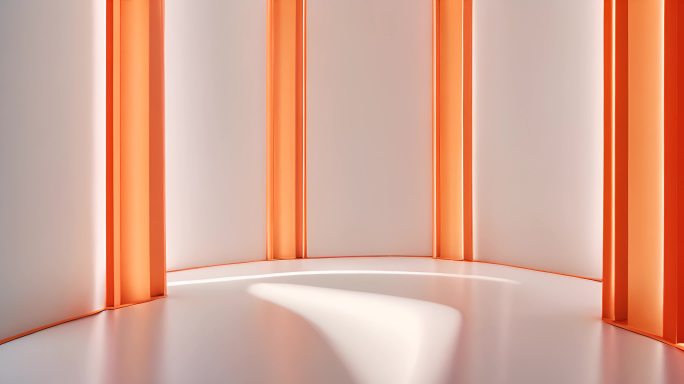 线条橙色建筑视频