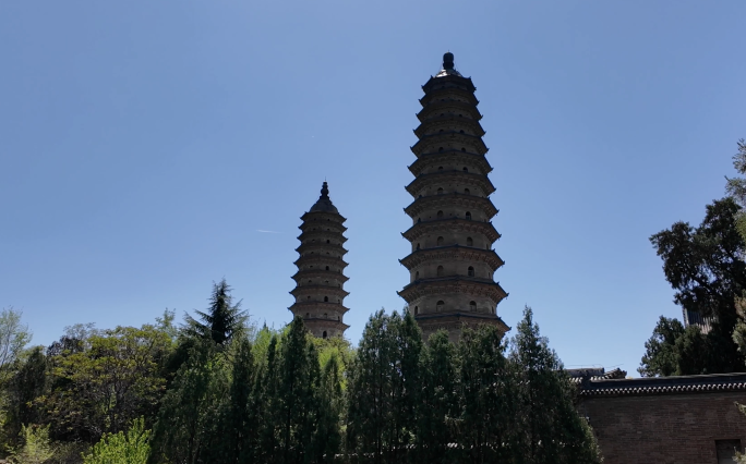 【4K】太原地标双塔寺 永祚寺