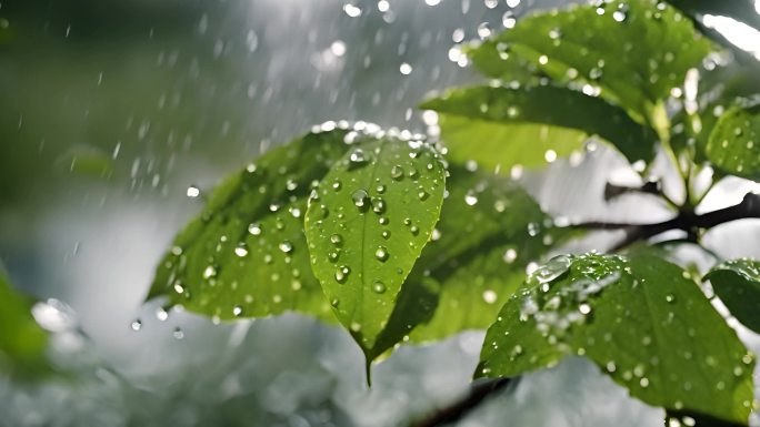 谷雨 阳光 绿叶 雨露