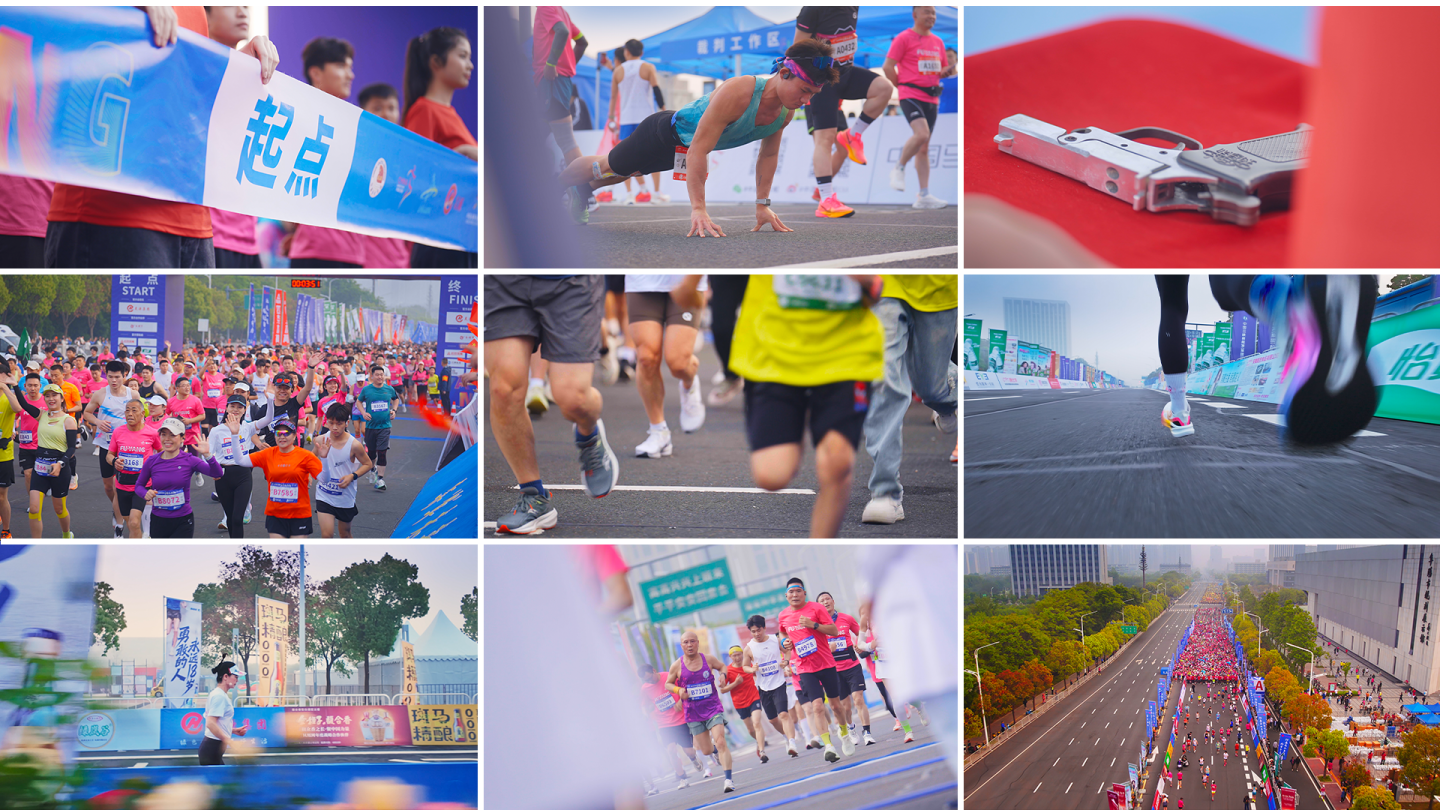 马拉松/跑步/慢镜头/全民赛跑/4K高清