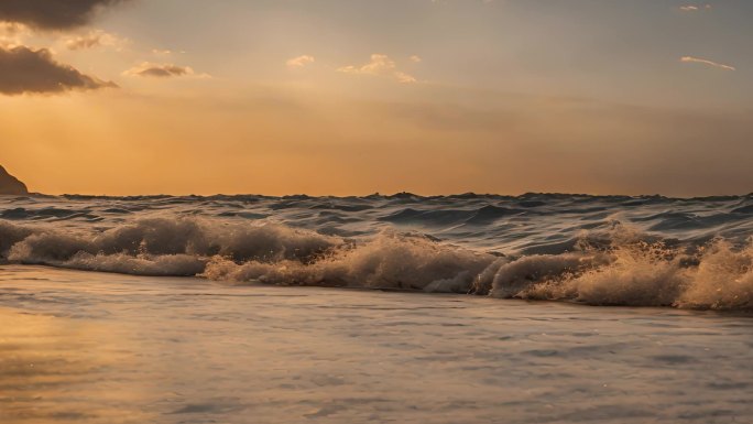 夕阳下的海滩