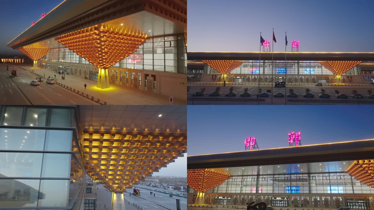 邯郸机场夜景 邯郸机场 航拍 灯光