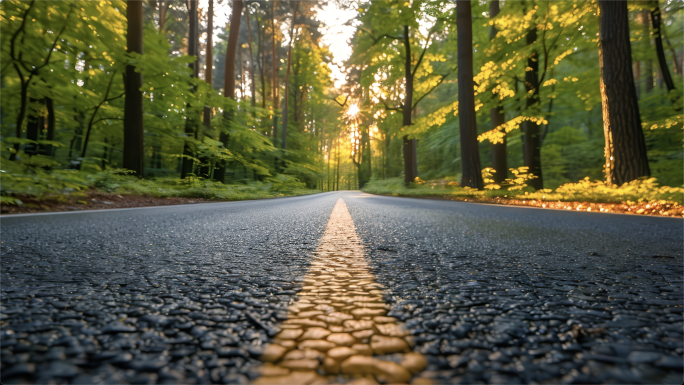 森林阳光前进的道路