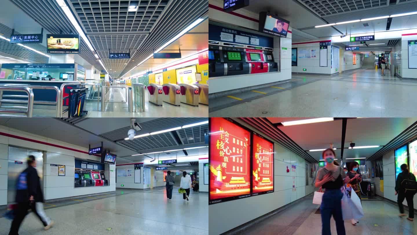 杭州地铁人流延时摄影视频素材
