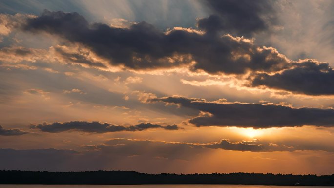 夕阳 天空 大海