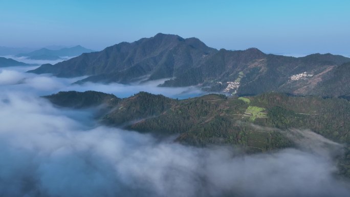 4K黄山云海高山徽州航拍