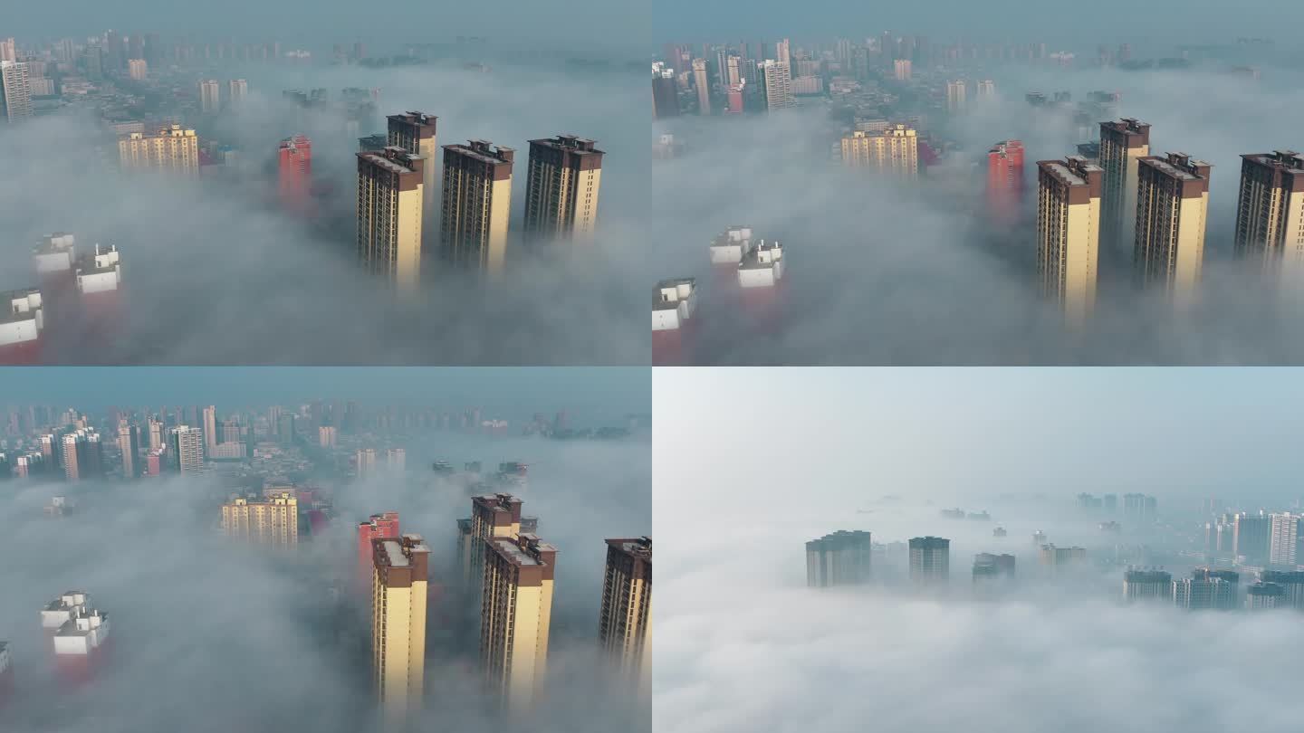 被云雾围绕的城市