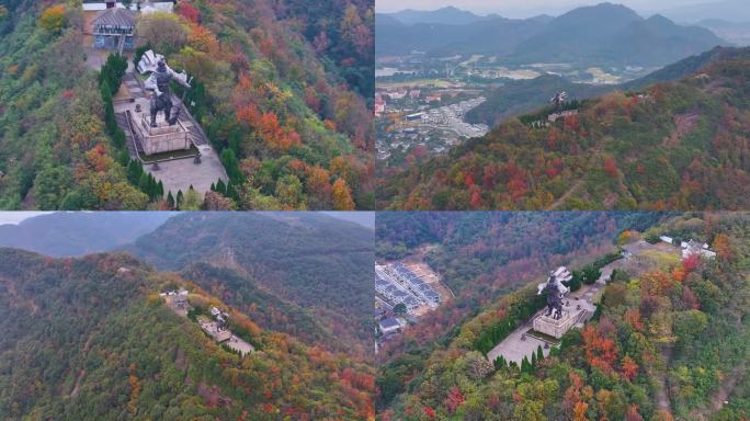 浙江绍兴会稽山大禹陵景区航拍越城区风景大