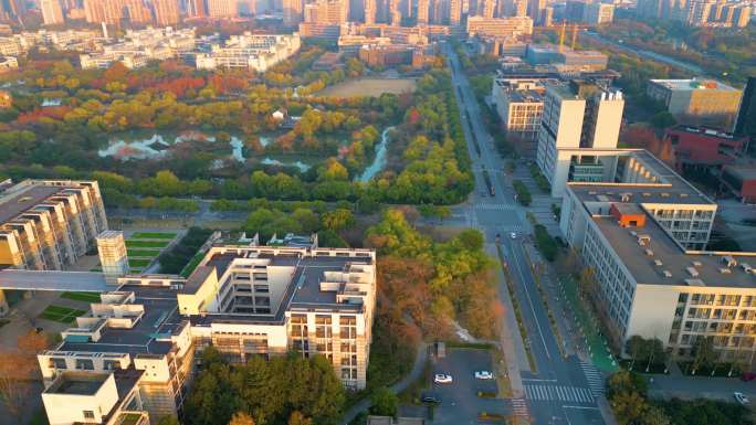 杭州浙江大学紫金港校区校门风景视频素材4