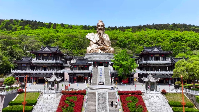 中国道教圣山江苏镇江句容茅山风景区老子像