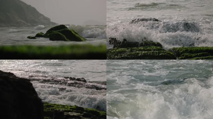 海浪升格 海浪拍打礁石