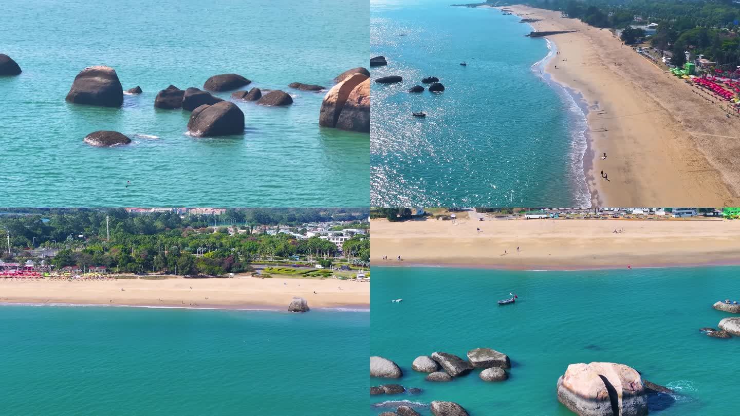 东海大海海边海水海浪沙滩海滩航拍风景唯美