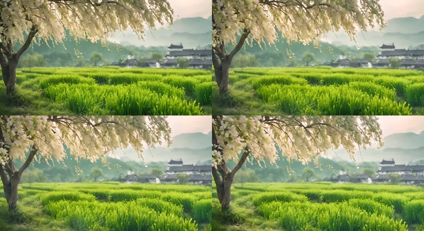 青色自然风景寺庙庙宇背景