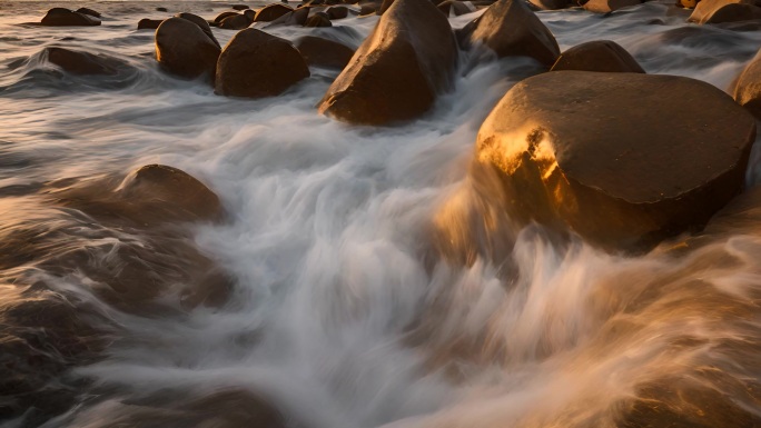 海水碰撞岩石