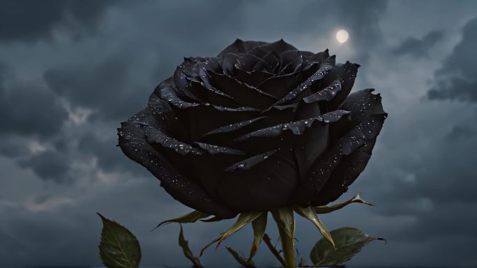 cg乌云下黑色玫瑰