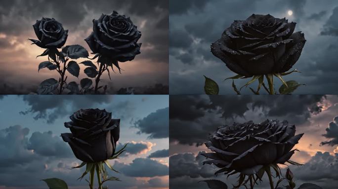 cg乌云下黑色玫瑰