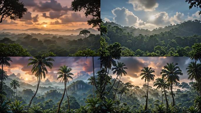 唯美大自然热带雨林cg写实景象