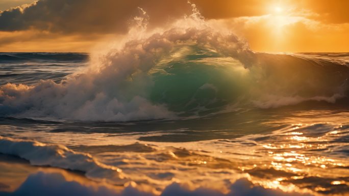 大海海浪夕阳浪花 海 精选