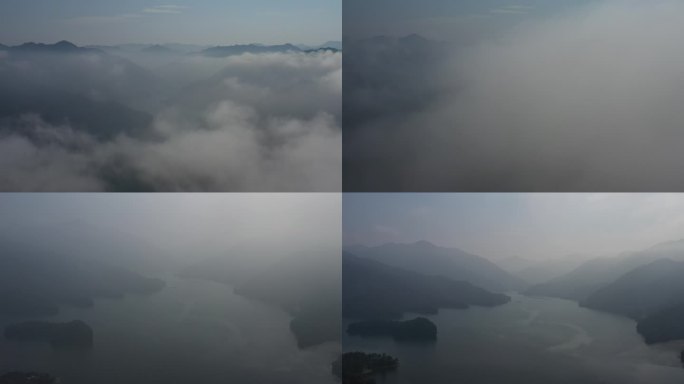 4K-Log-航拍杭州千岛湖云海仙境