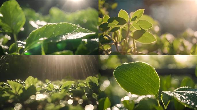 阳光 雨露 叶片 植物