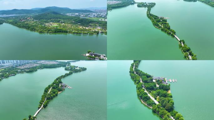 江苏苏州石湖滨湖景区湖泊大自然唯美风景风