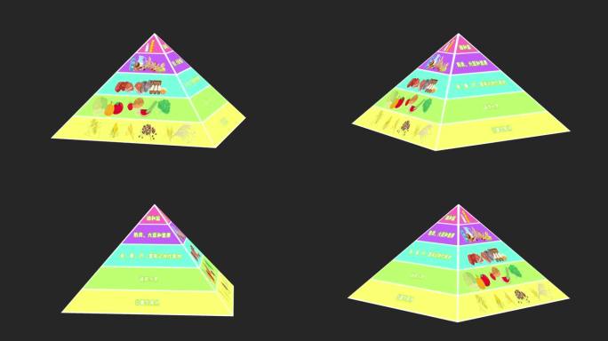 三维膳食金字塔AE模板