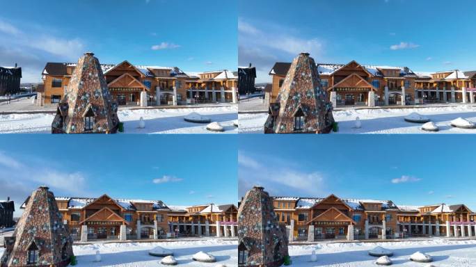 航拍敖鲁古雅民俗文化传承中心